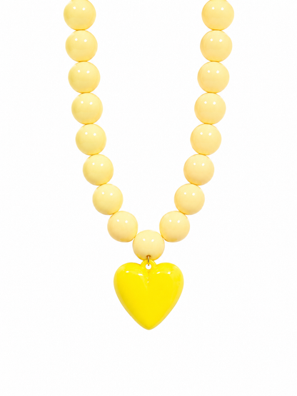 Collar XL corazón amarillo
