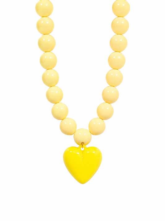 Collar XL corazón amarillo