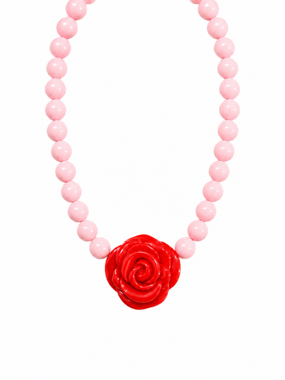 Collar XL rose rojo.