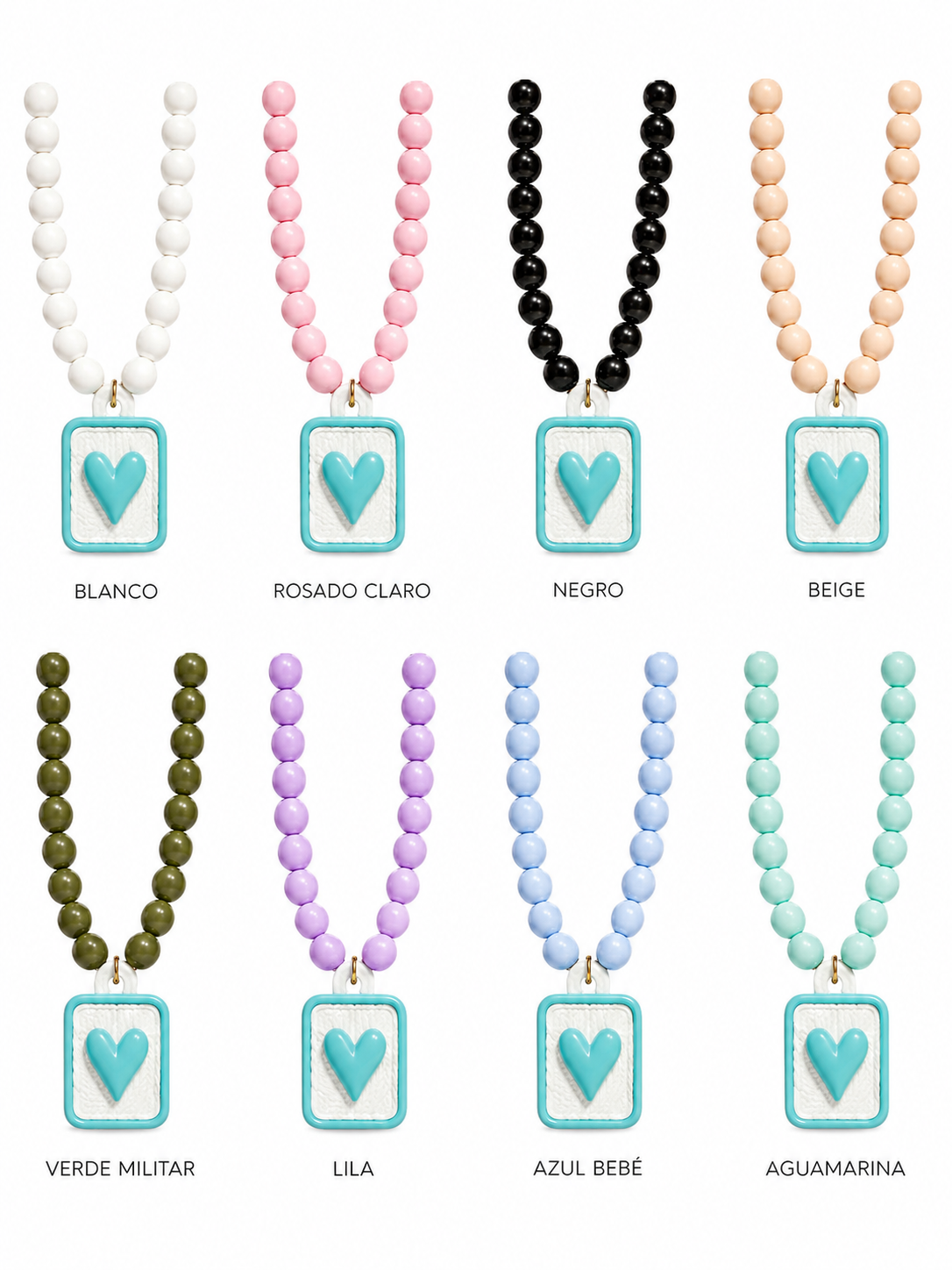 Collar XL placa corazon azul.