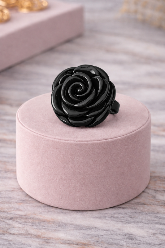 Anillo rosa negro.