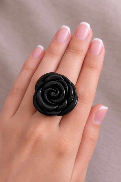 Anillo rosa negro.