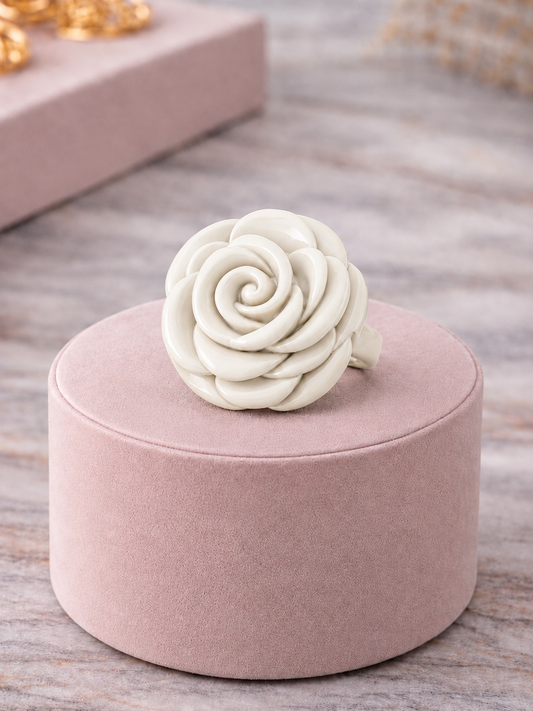 Anillo rosa beige
