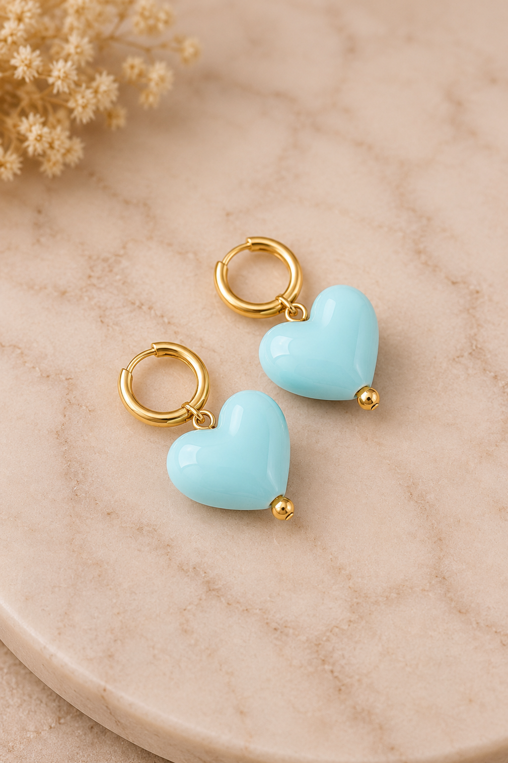 Mini hoop corazón azul