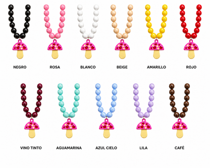 Collar XL hongo fucsia