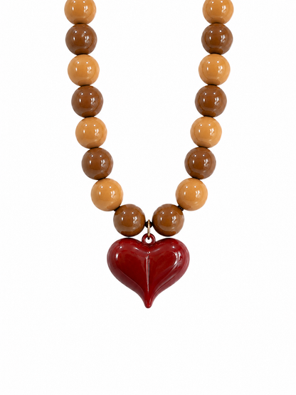 Collar XL  corazon burgundy