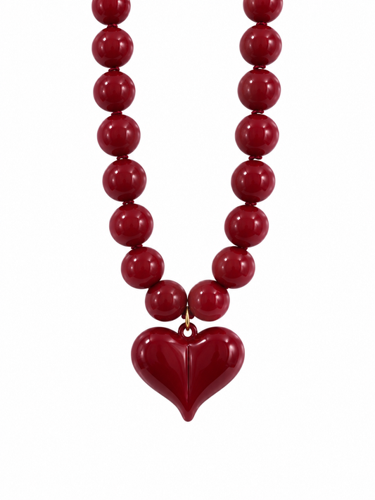 Collar XL  corazon burgundy