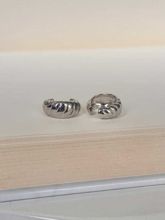 Earcuff croissant - Rodio, Plateado