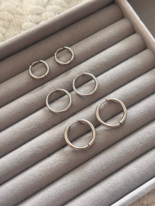 Mini hoop acero plata - Mediana