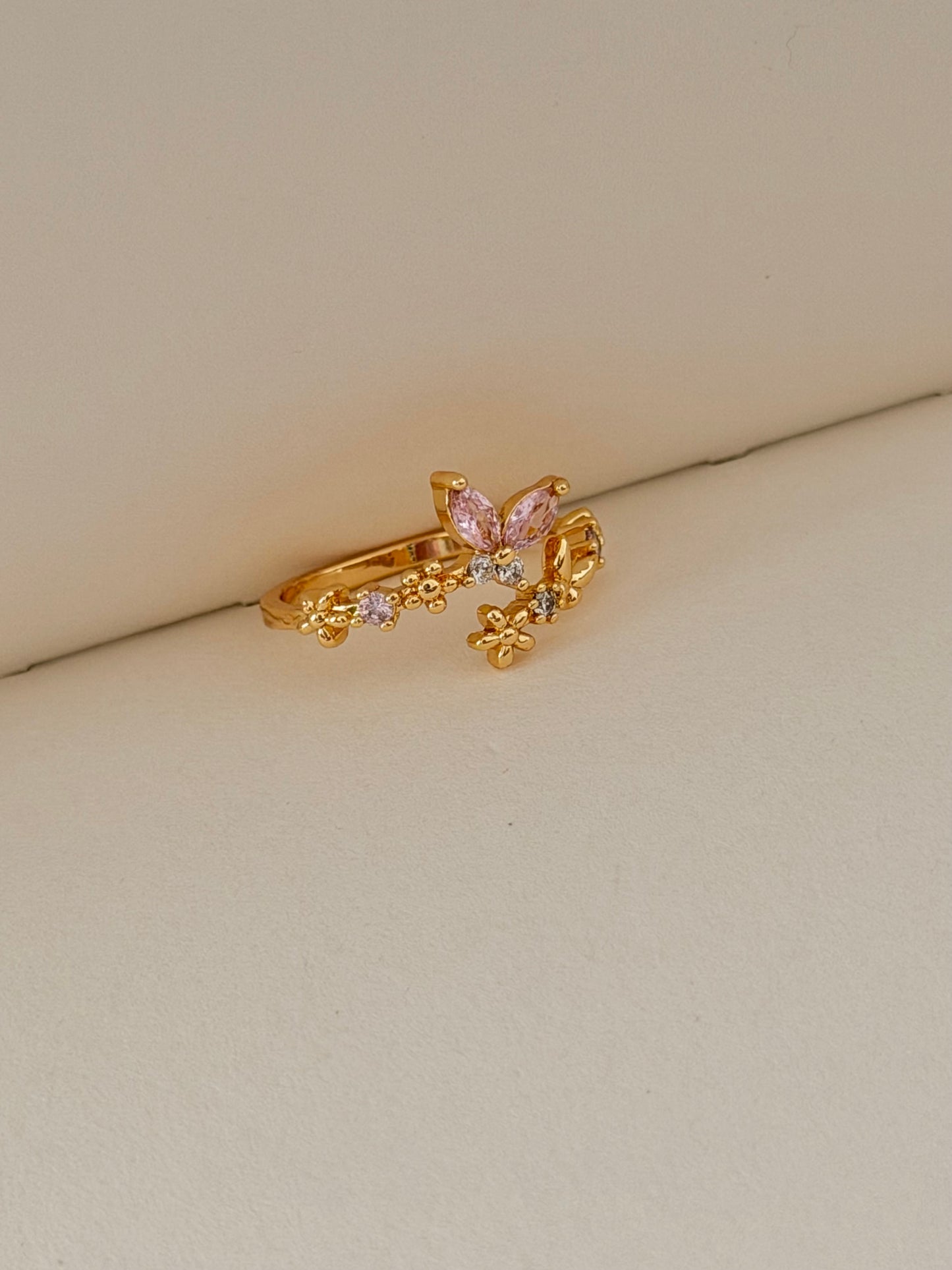 Anillo mariposa rosA