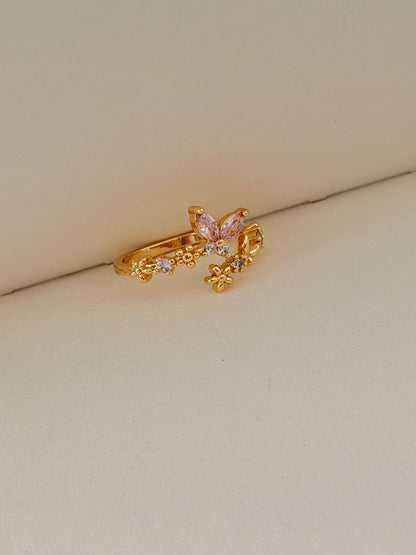 Anillo mariposa rosA