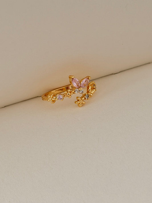 Anillo mariposa rosA