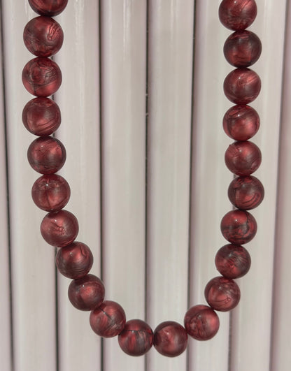 Collar XL rojo mármol