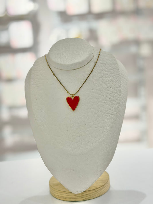 Cadena corazón rojo