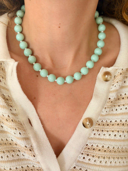 Collar XL aguamarina y Lila #12