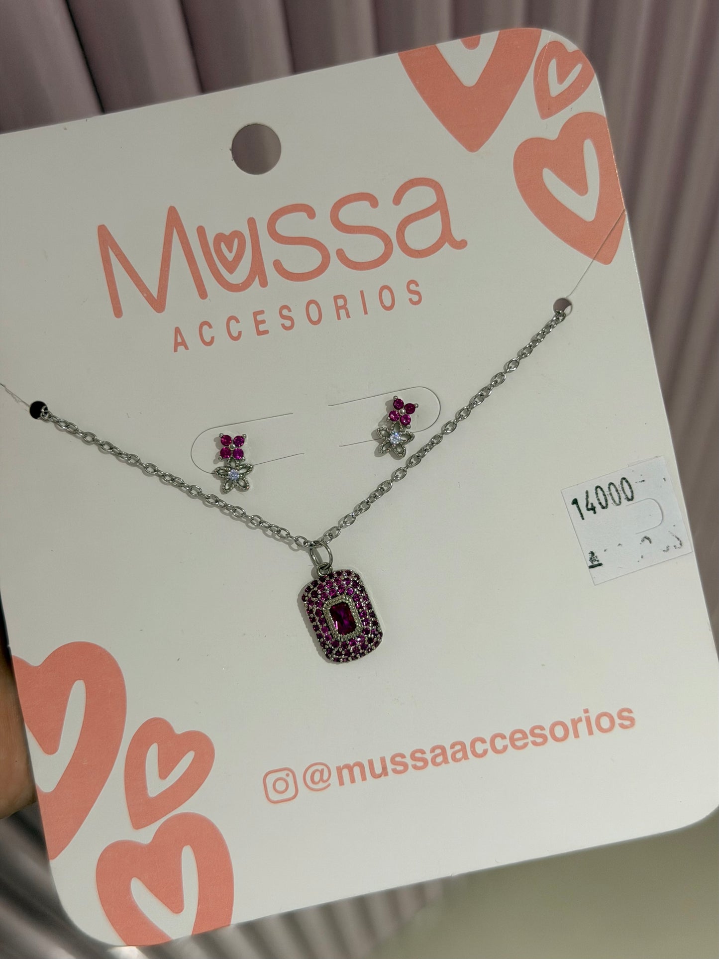 Set flor fucsia