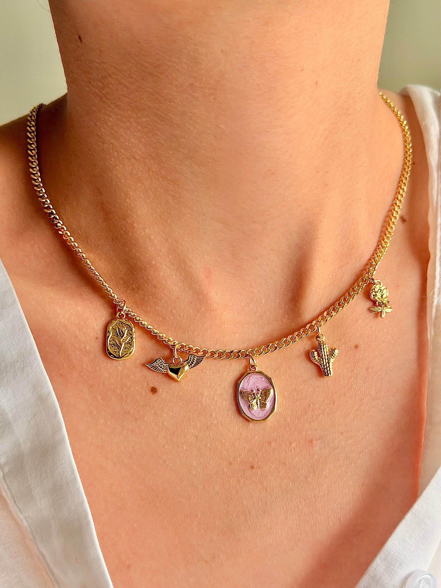 Collar mini charms mariposa