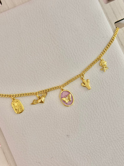 Collar mini charms mariposa