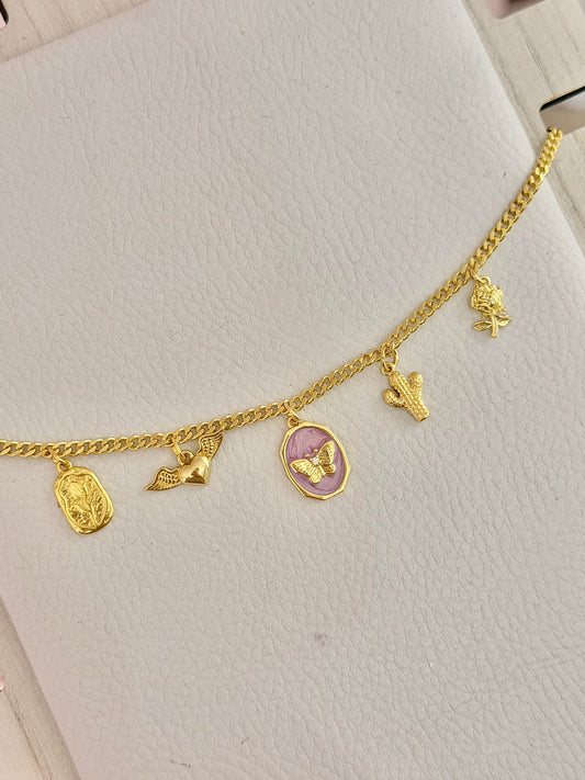 Collar mini charms mariposa