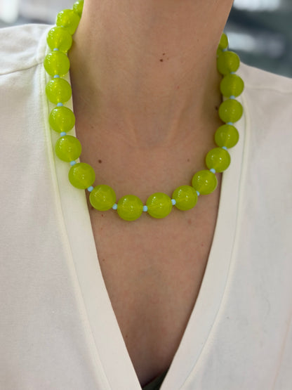 Collar XL  limón con azul #18