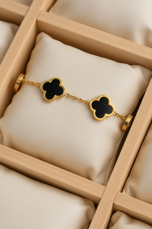 Pulsera trebol negro