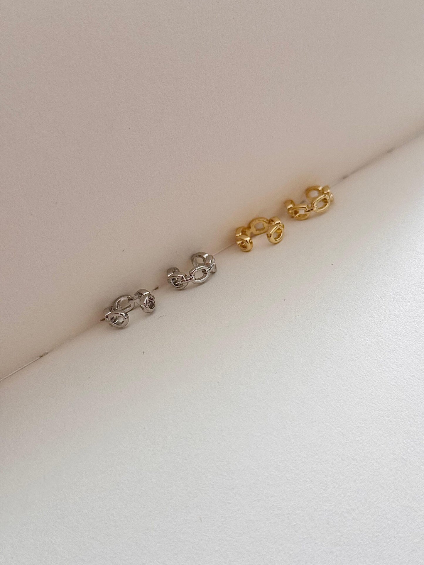 Earcuff cadena plateado