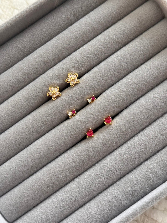 Set topos por tres flor y colores