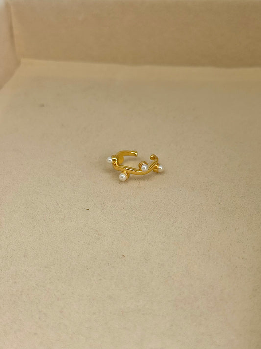 Earcuff perlas y ondas