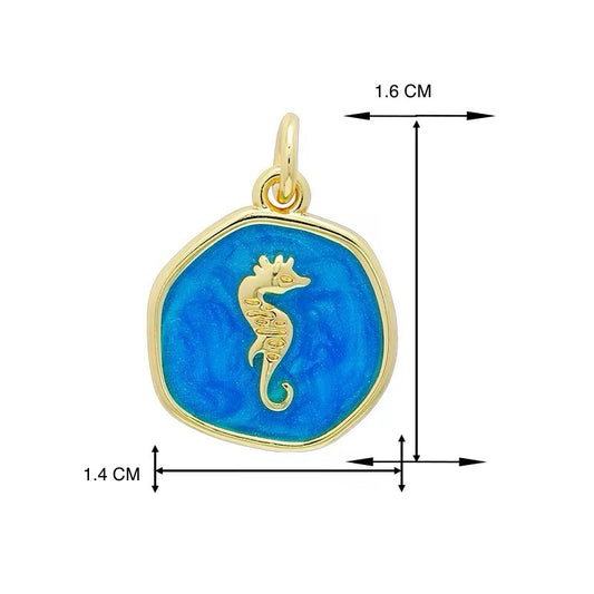 Dije caballo de mar azul