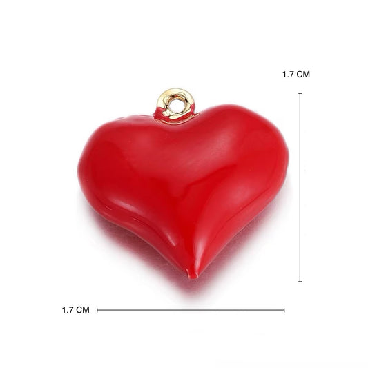 Dije corazón chunk rojo