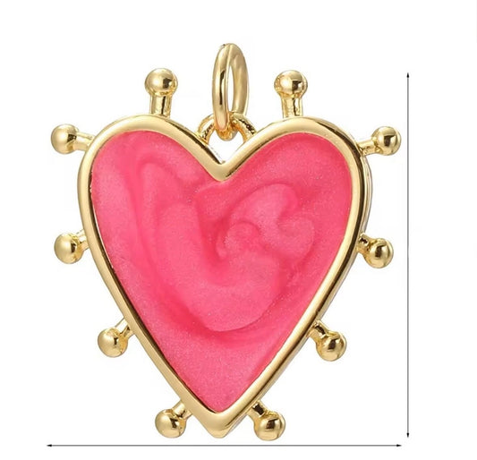 Dije corazón fucsia